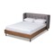 Baxton Studio Catarina Grey Upholstered Walnut Finished Full Size Platform Bed 159-9572 - alternate 1